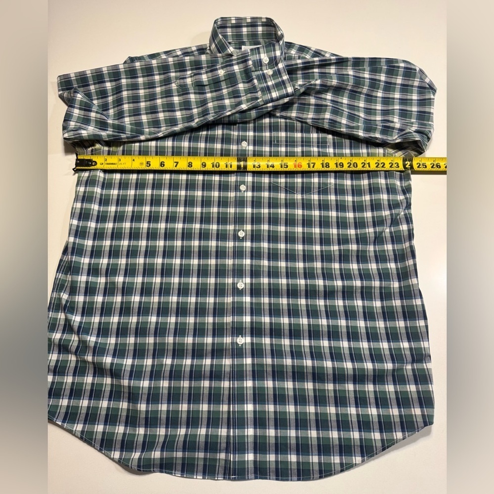 LL Bean Button Shirt Long Sleeve Men Large Green Plaid Traditional Fit Outdoors - Picture 6 of 8